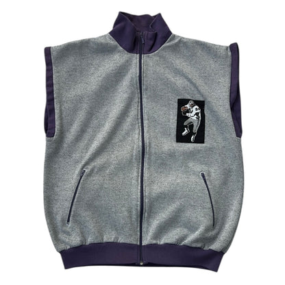 Light Vintage Purple x Grey Full Zip Vest  Jacket