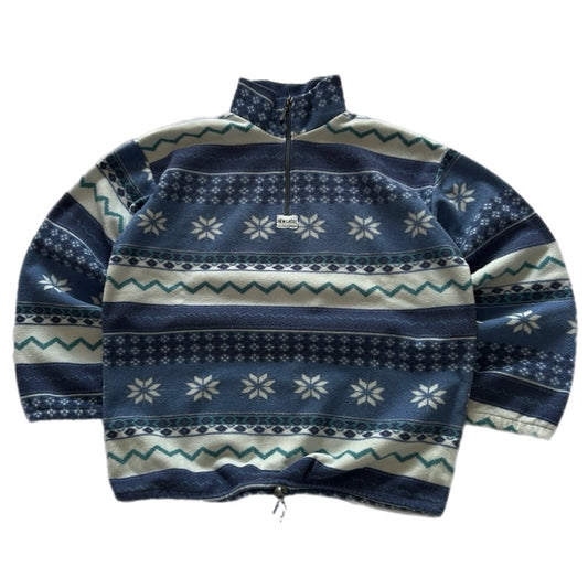 Vintage 1/4 Crazy Pattern Zip Fleece