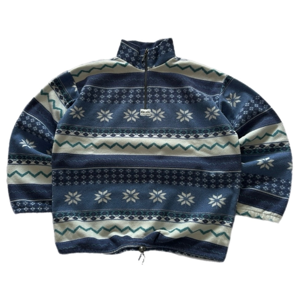 Vintage 1/4 Crazy Pattern Zip Fleece