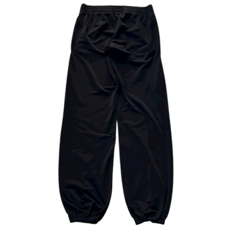 Puma Pink Embroidery Logo Black Track Pants