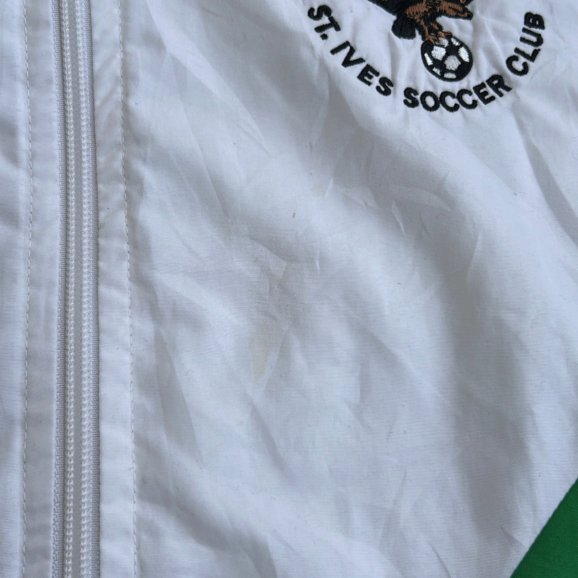 Vintage Green x White Soccer Club Full Zip Jacket