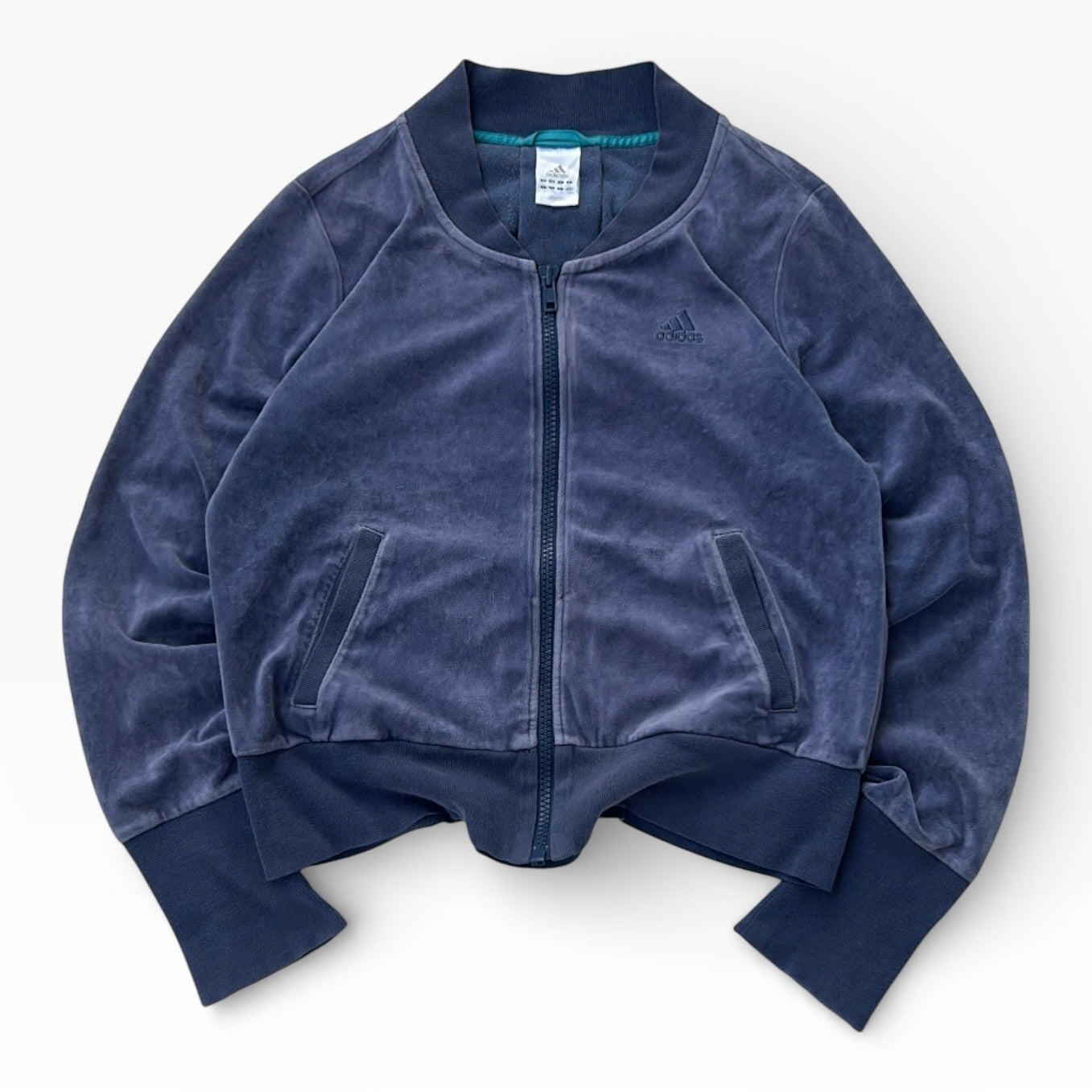 Adidas Dusty Blue Velvet Full Zip jacket