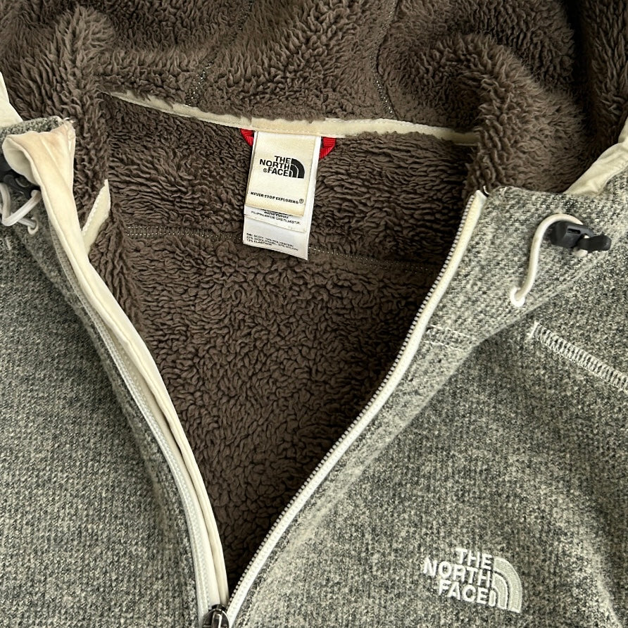 The North Face Full Zip Fleece Adjustable Jacket With Fuzzy Inside
