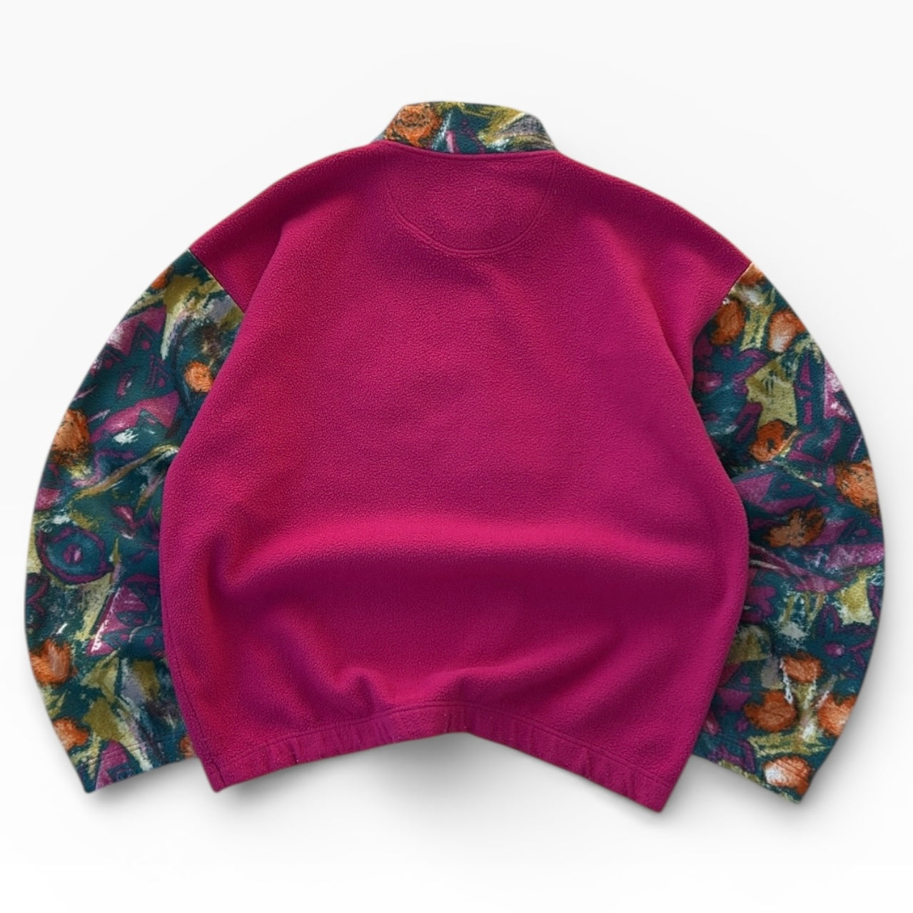 Vintage Evolution North Pole 1/4 Zip Hot Pink x Colourful  Fleece