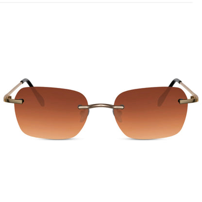 The Drew – Square Orange x Metallic Retro Sunglasses