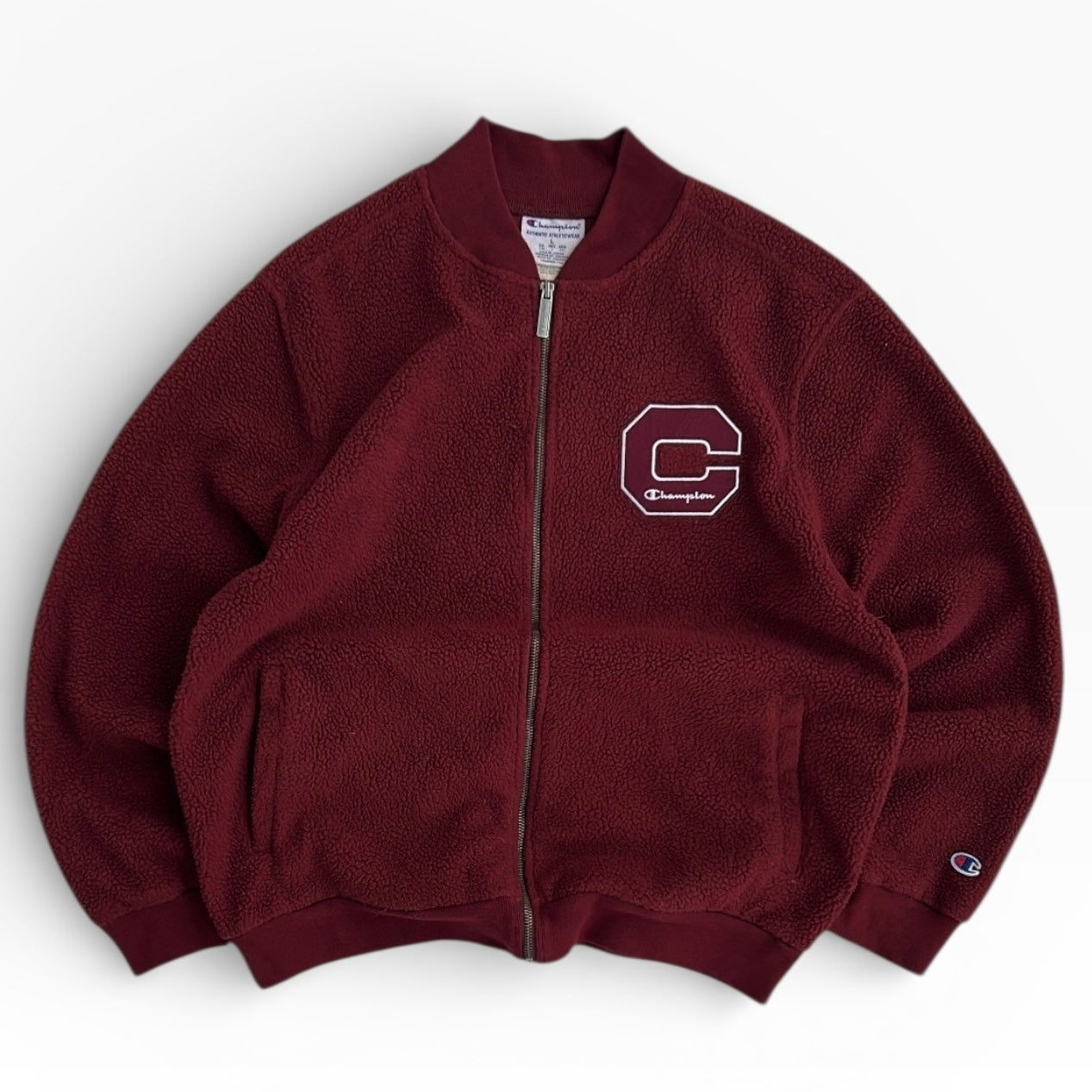 Champion Varsity style fuzzy Full Zip Fleece Jacket