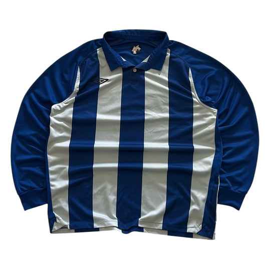 Umbro Blue & White Long Sleeve Sport Shirt
