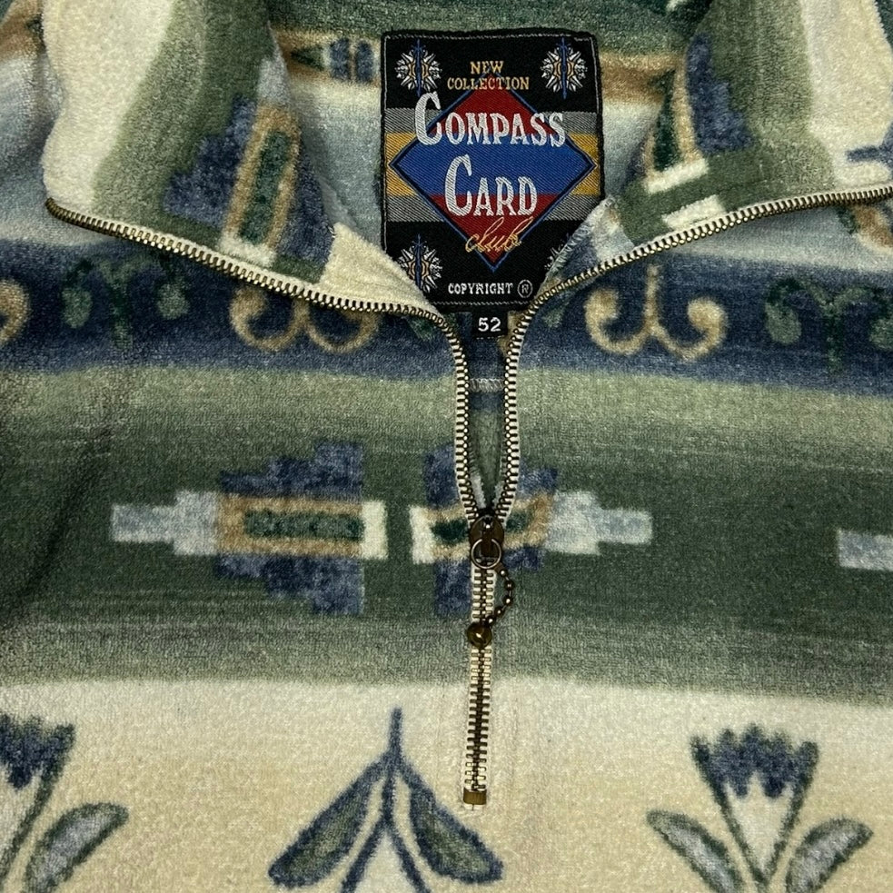 Compas Card Vintage 1/4 Zip Pattern Fleece