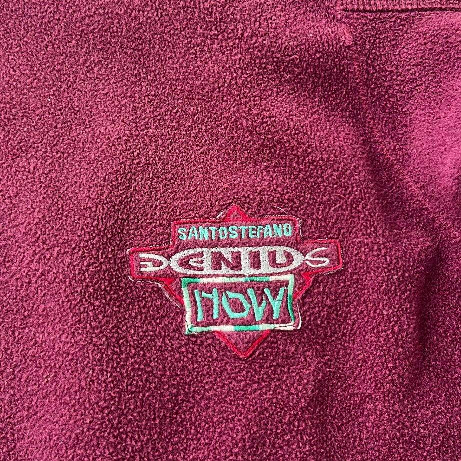 Santostefano vintage full zip embroidered logo fleece jacket with pockets