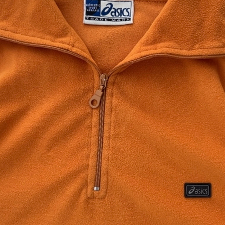 ASICS 1/4 Zip Orange Fleece