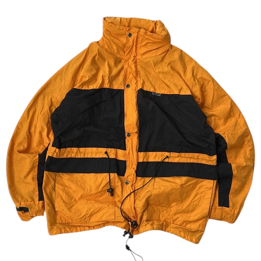 the North Face Goretex DUPE orange x Black Adjustable Jacket With Hidden Hoodie