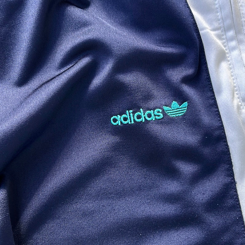 Vintage Adidas Navy x White With Patterns Adjustable Track Pants