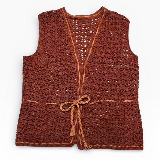 Knitted adjustable vest cardigan
