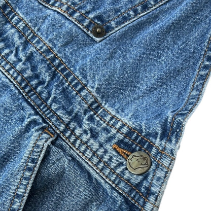 Winie The Pooh Embroidered Front Mid Wash Denim Dungarees