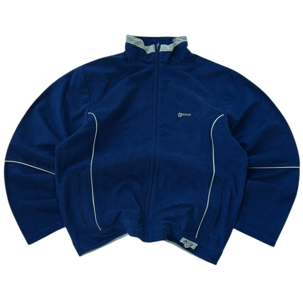 90s Petrol Blue x White lining BRG micro Suede Fleece Adjustable Jacket