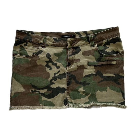 Camo Denim Mini Skirt