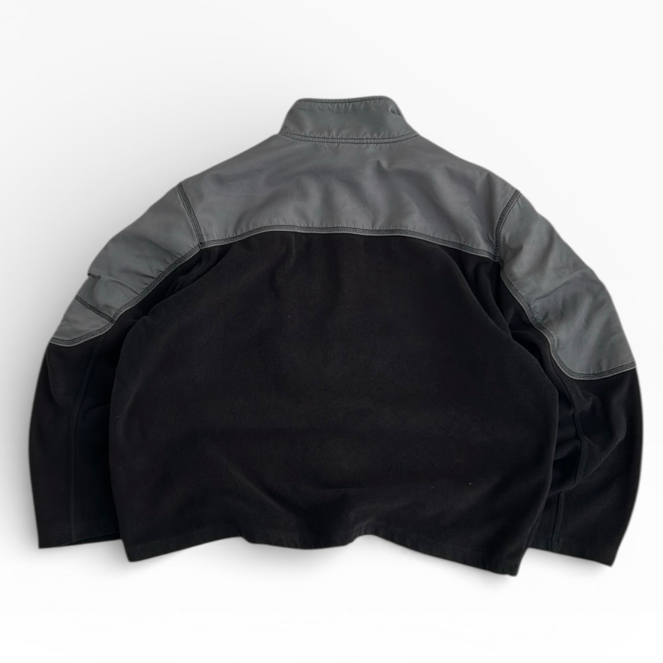 Starters Multitextured 1/4 Zip Black x Grey Fleece Boxy Fit