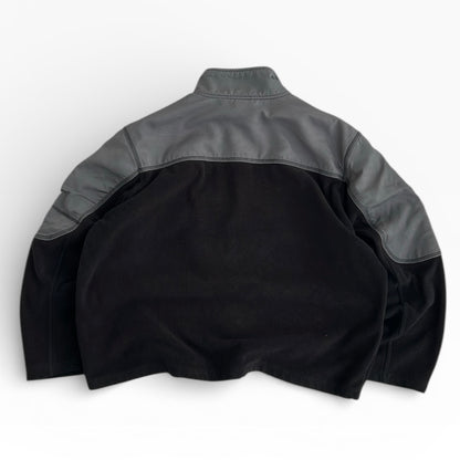 Starters Multitextured 1/4 Zip Black x Grey Fleece Boxy Fit