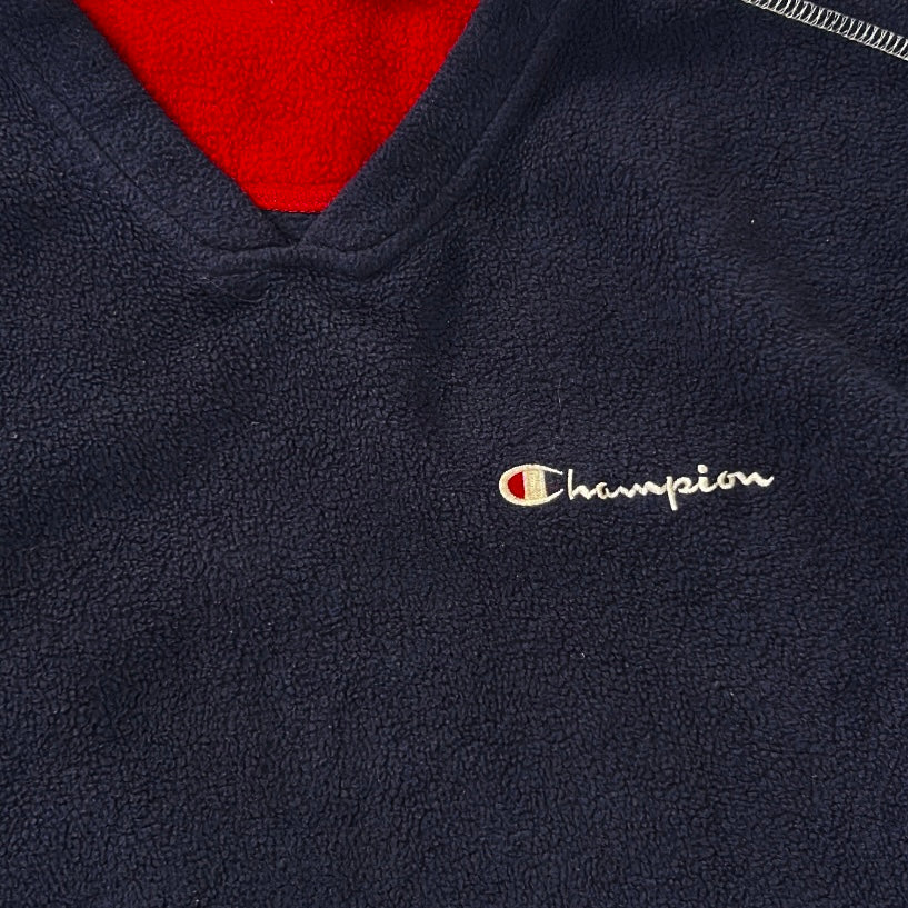 Champion Navy x Red Fleece V-Neck Shirt