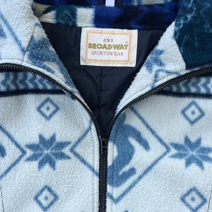 Broadway Sportswear Vintage Thick Patterned Fleece Jacket
