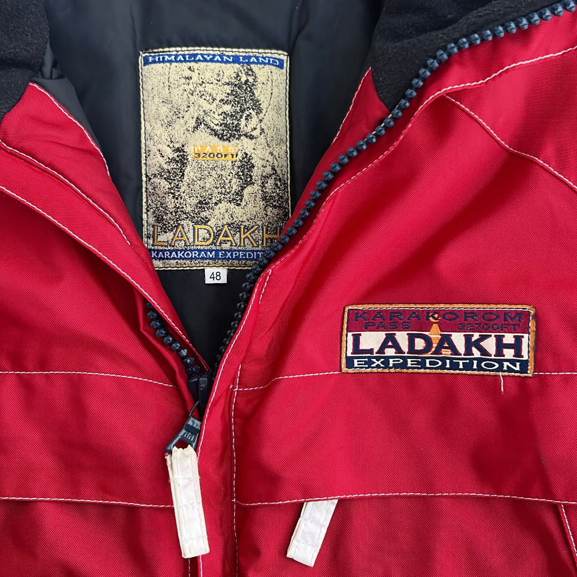 Himalayan Land Vintage Red x White Lining Ski Style Full Zip Adjustable Jacket