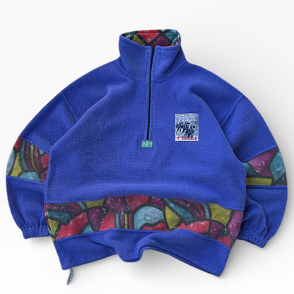 Vintage Esselle 1/4 Zip Crazy pattern & Purple adjustable Fleece