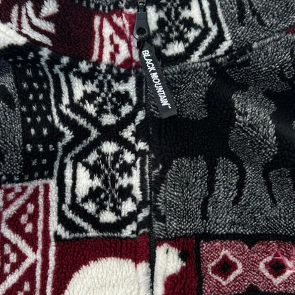 Caribou Crossing patterned fuzzy full zip adjustable fleece