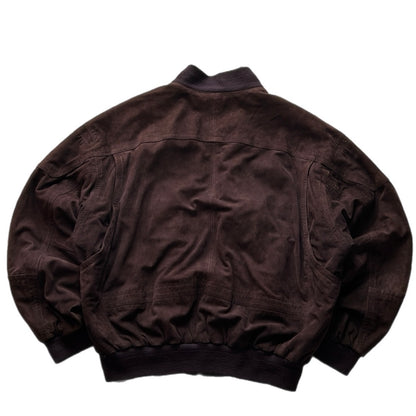 Eggplant/Burgundy Suede Bomber Fit Jacket