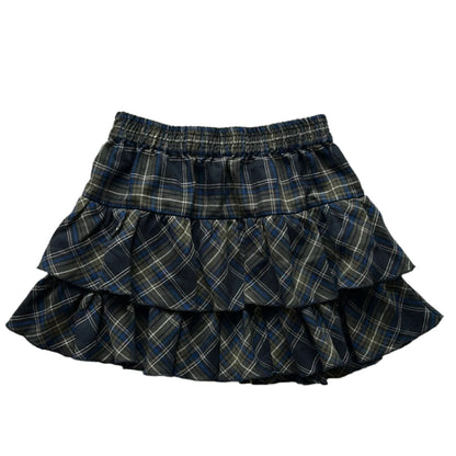 Fishbone elastic checkers mini skirt