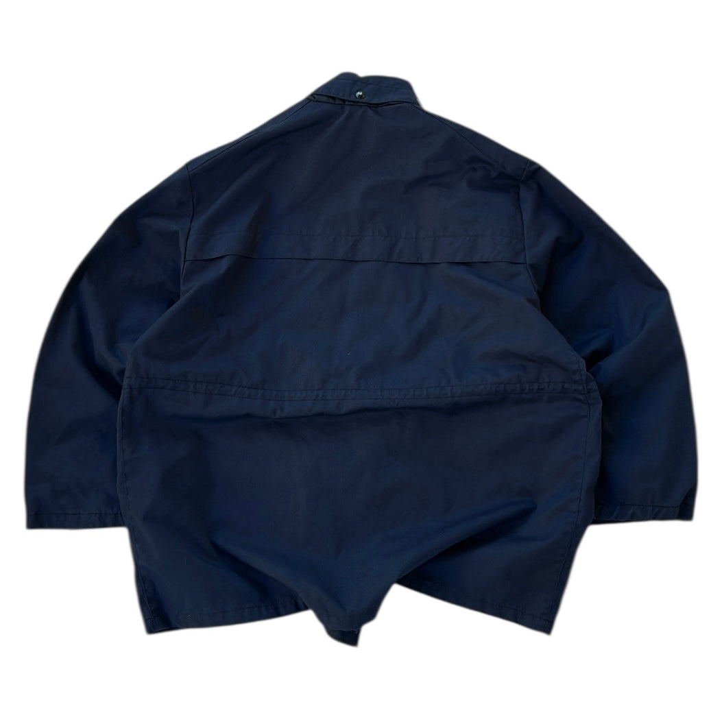 Levis Vintage Light Navy Full Zip Leather Logo Jacket