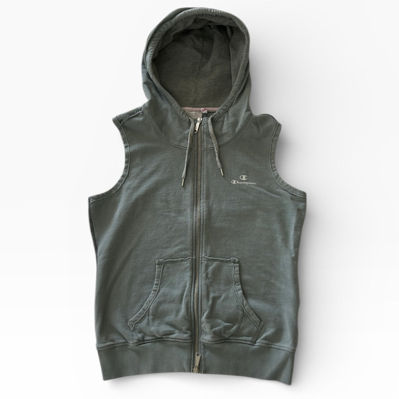 Champion Grey Full Zip Hooded Vest Jacket
