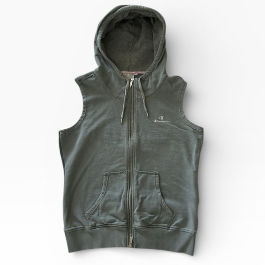 Champion Grey Full Zip Hooded Vest Jacket