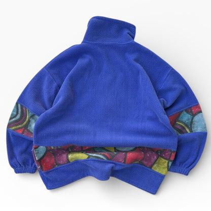Vintage Esselle 1/4 Zip Crazy pattern & Purple adjustable Fleece