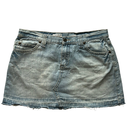 Back pocket design denim mini skirt