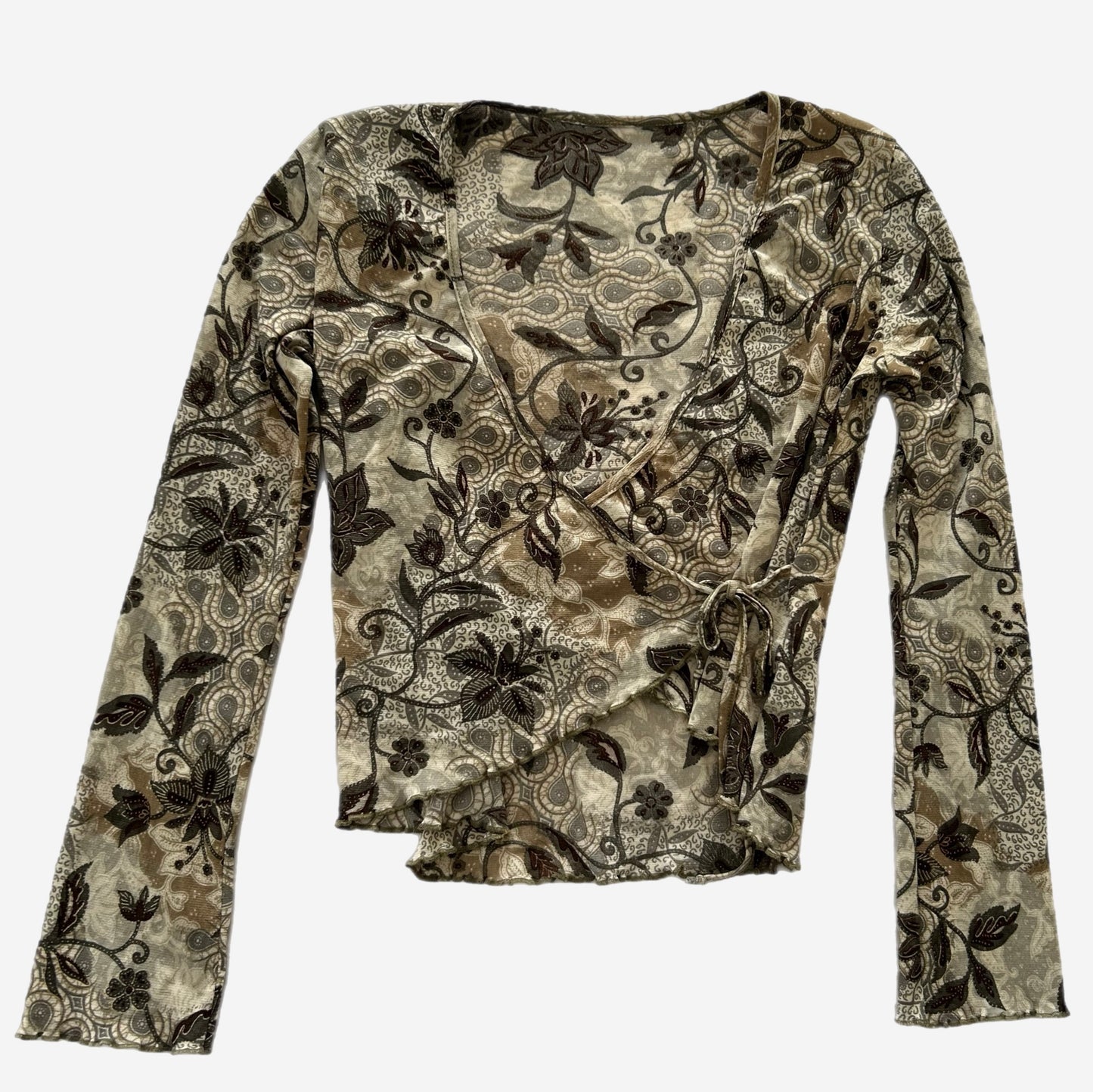 Y2k Wrap-Around Lettuce-Trim Top