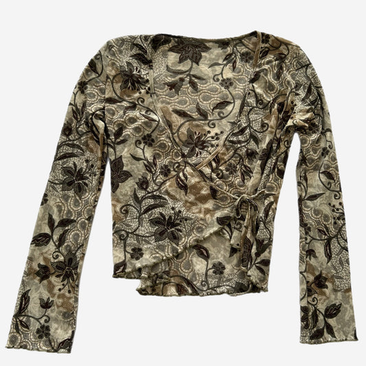 Y2k Wrap-Around Lettuce-Trim Top
