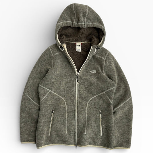 The North Face Full Zip Fleece Adjustable Jacket With Fuzzy Inside
