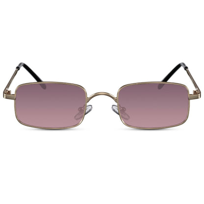 The Drew – Square Pink x Metallic Retro Sunglasses
