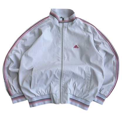 Adidas White x Pink Track Full Zip Jacket