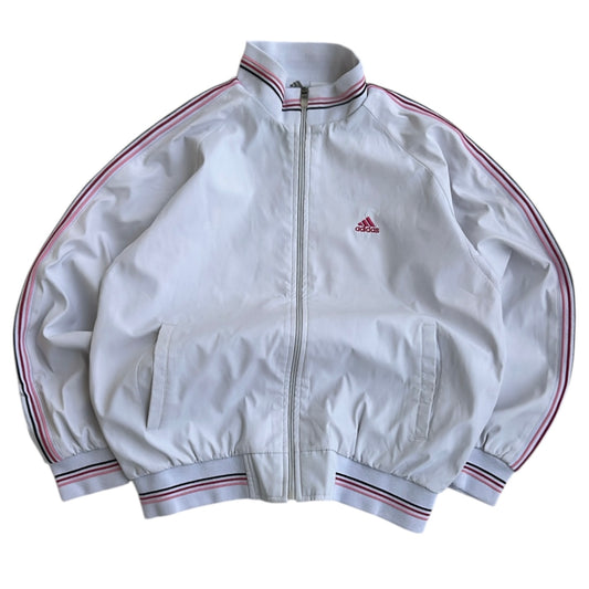 Adidas White x Pink Track Full Zip Jacket