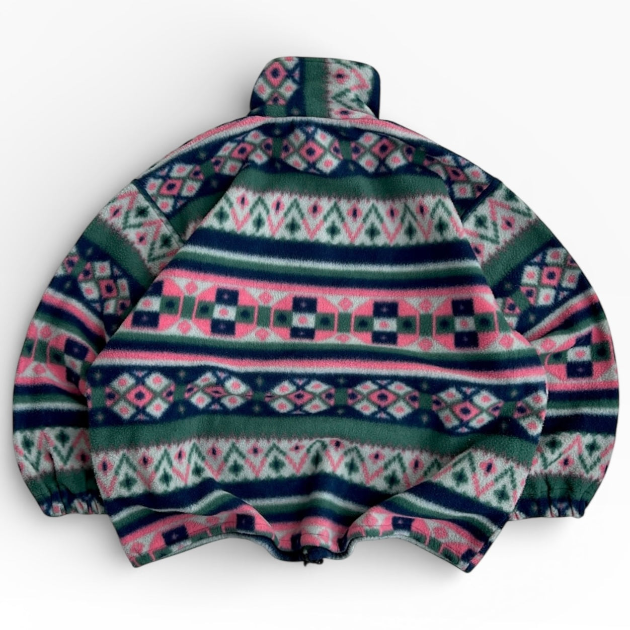Vintage Multicoloured crazy adjustable 1/4 Zip Fleece