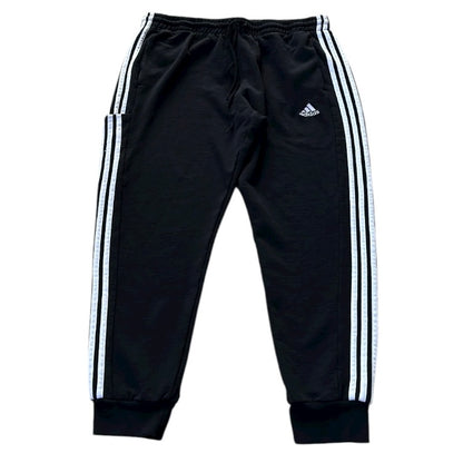 Adidas Three Stripe Black & White Adjustable Joggers
