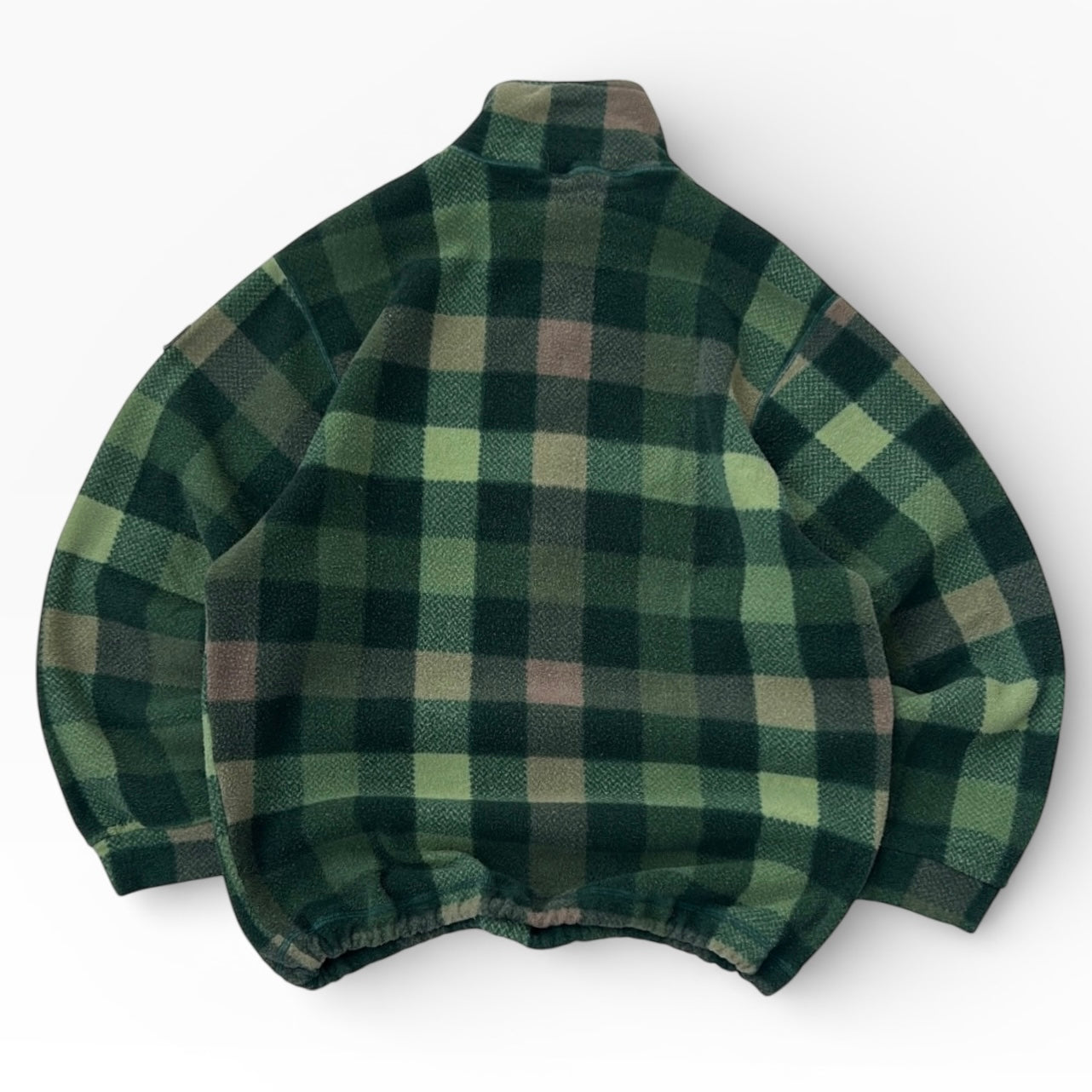 00’s 1/4 Zip Checkers Green tonned fleece