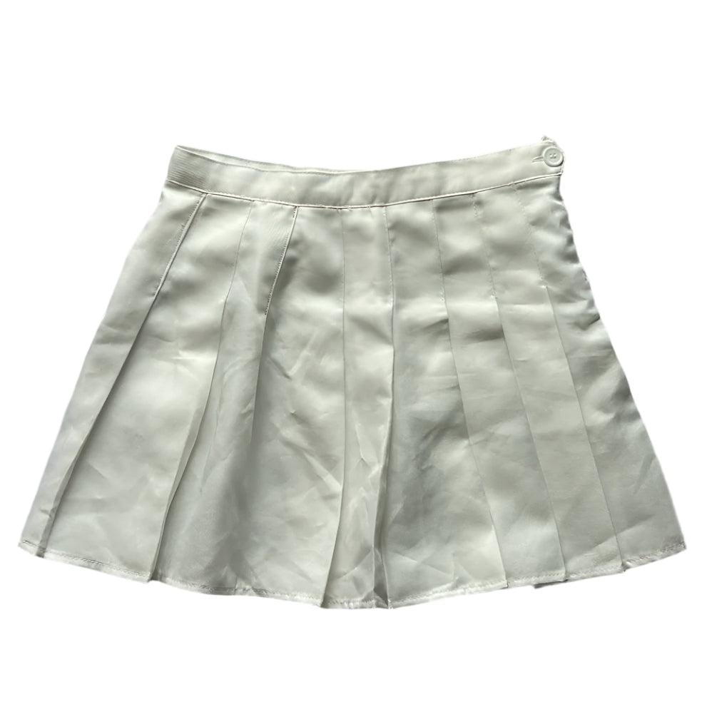 White pleated mini skirt