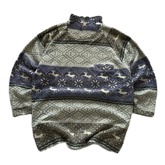 Vintage Crazy Pattern 1/4 Zip Fleece