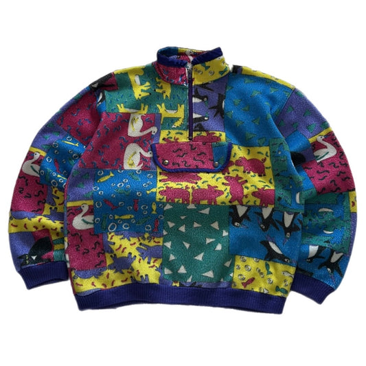 Vintage 1/4 Graphic Zip Fleece
