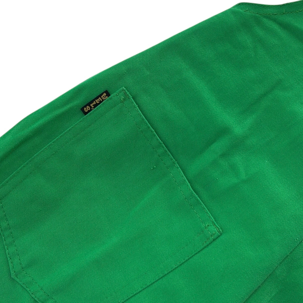 Wels Green Cabana Dungarees With Knitted Flower On Front Side