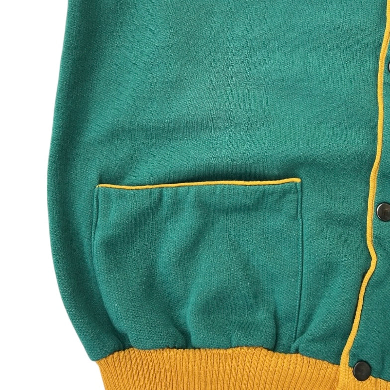 Vintage Green x Yellow Full Button Up Vest Jacket
