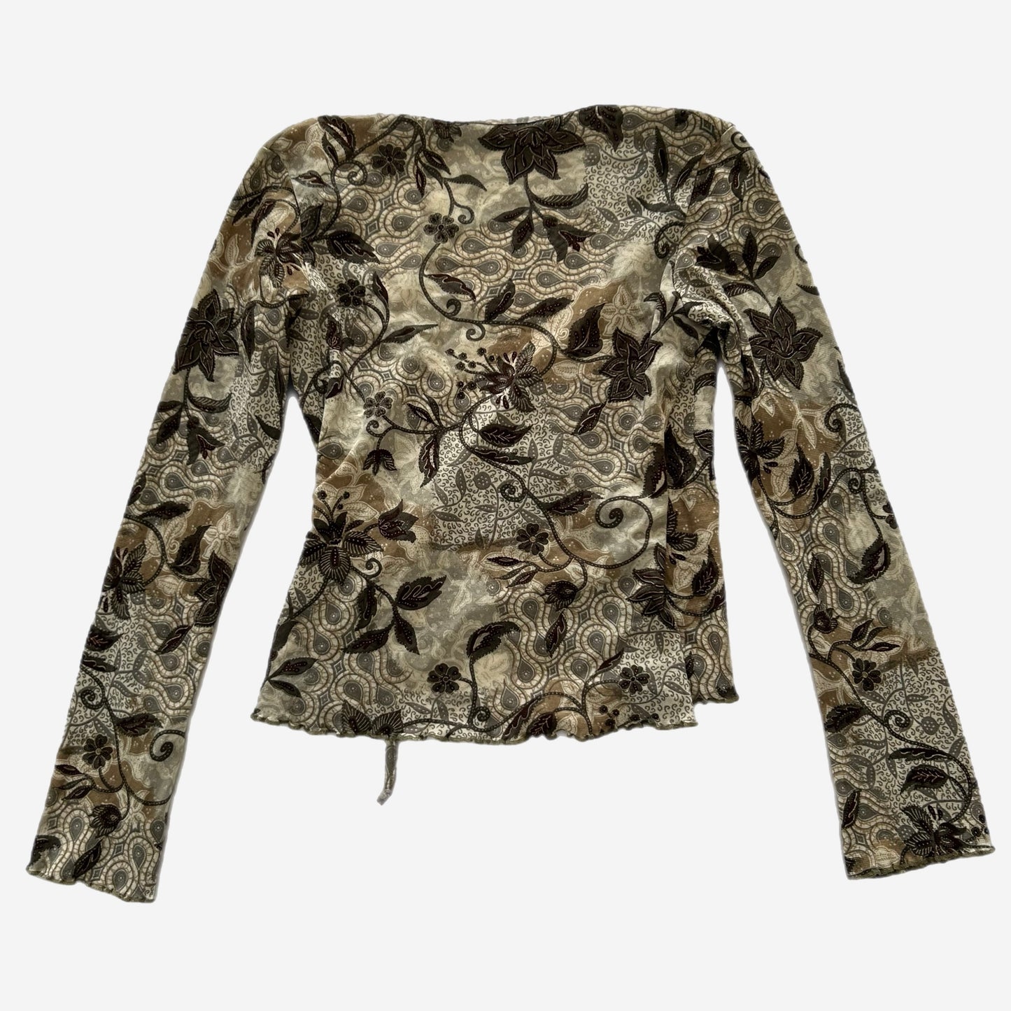 Y2k Wrap-Around Lettuce-Trim Top