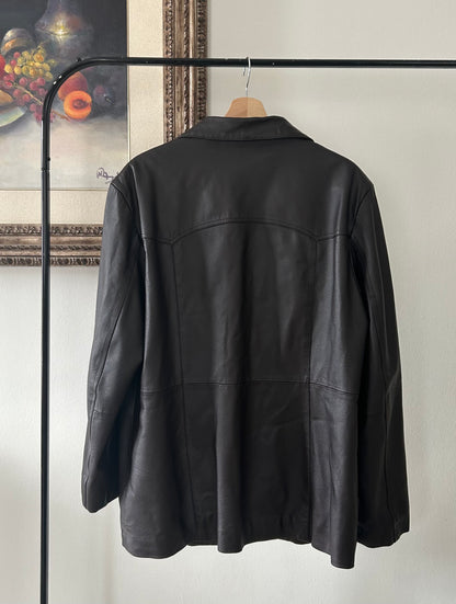 Vintage Dark Brown Leather Jacket